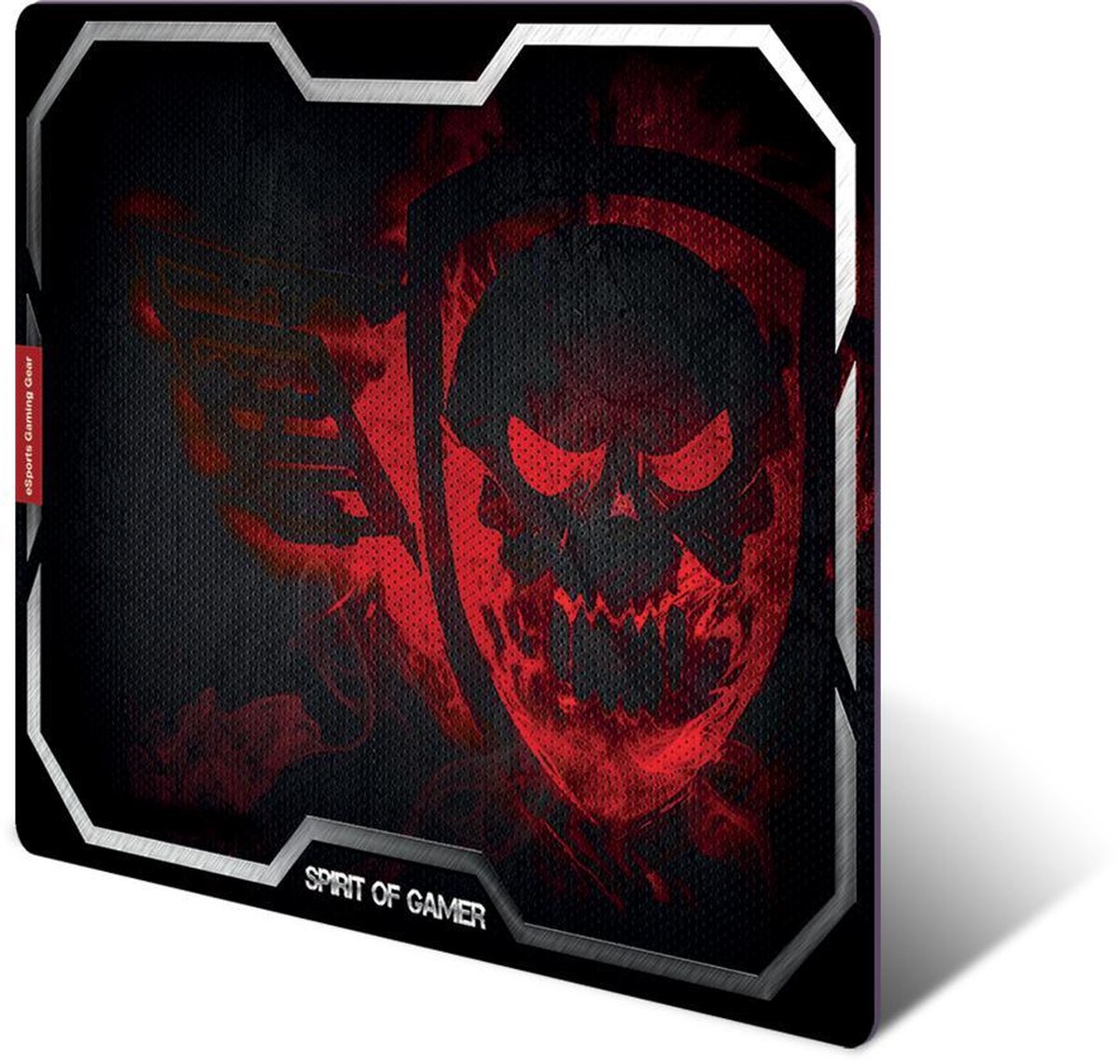 Spirit of Gamer Smokey Skull Gaming Muismat - 435 x 323 mm - Zwart/Rood