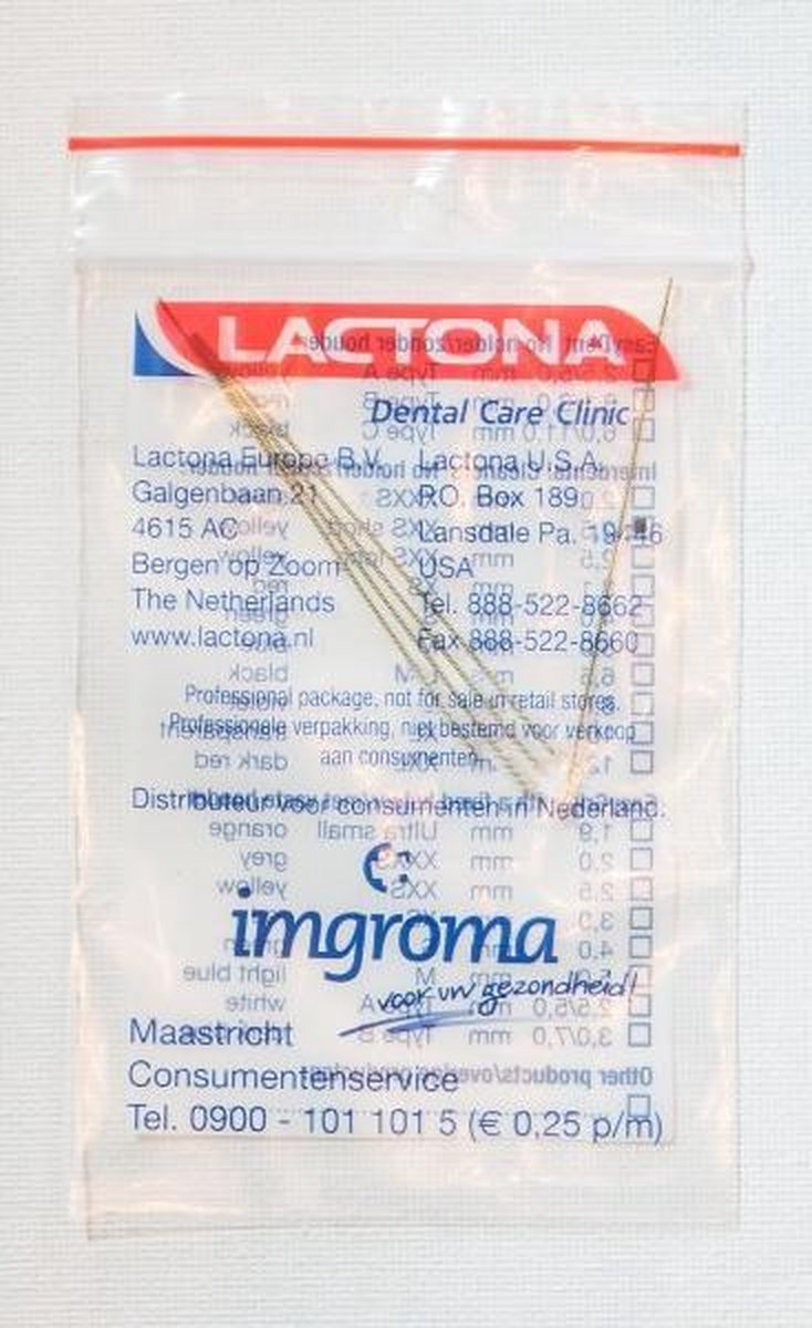 Lactona Interdentaal Ragers Xx-Small Short 2,5mm - Geel - 5 x 5 Stuks - Voordeelpakket