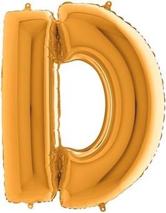 Folieballon letter D goud (100cm)
