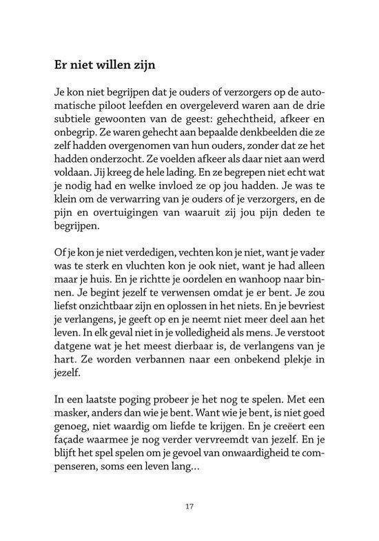 Pagina 17 met tekst over 'Er niet willen zijn'
