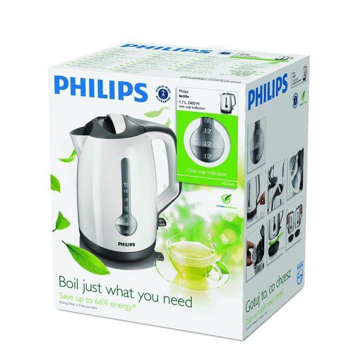 Philips HD4649/00 Waterkoker - Wit/grijs | bol.com
