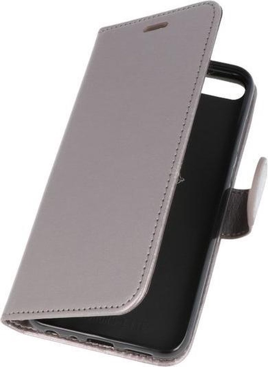 Grijs Wallet Case Hoesje voor Huawei Honor 9 Lite