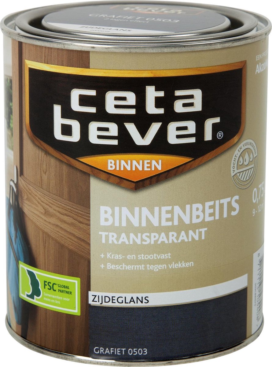 Krijger ui Boren bol.com | Cetabever Binnenbeits Transparant Acryl - 0,75 liter - Grafiet
