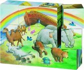 Blokkenpuzzel: ARK van NOAH 14x10,5x3,5cm, 12 houten blokken