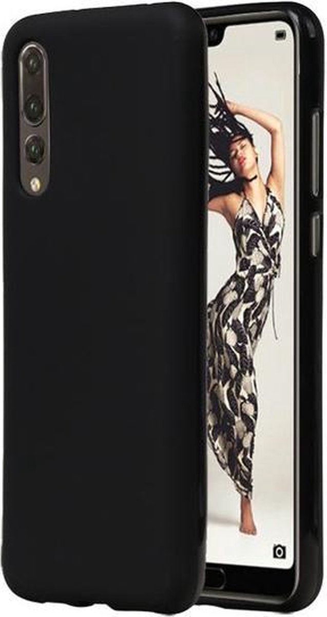 Zwart TPU back case cover Hoesje voor Huawei P20 Pro