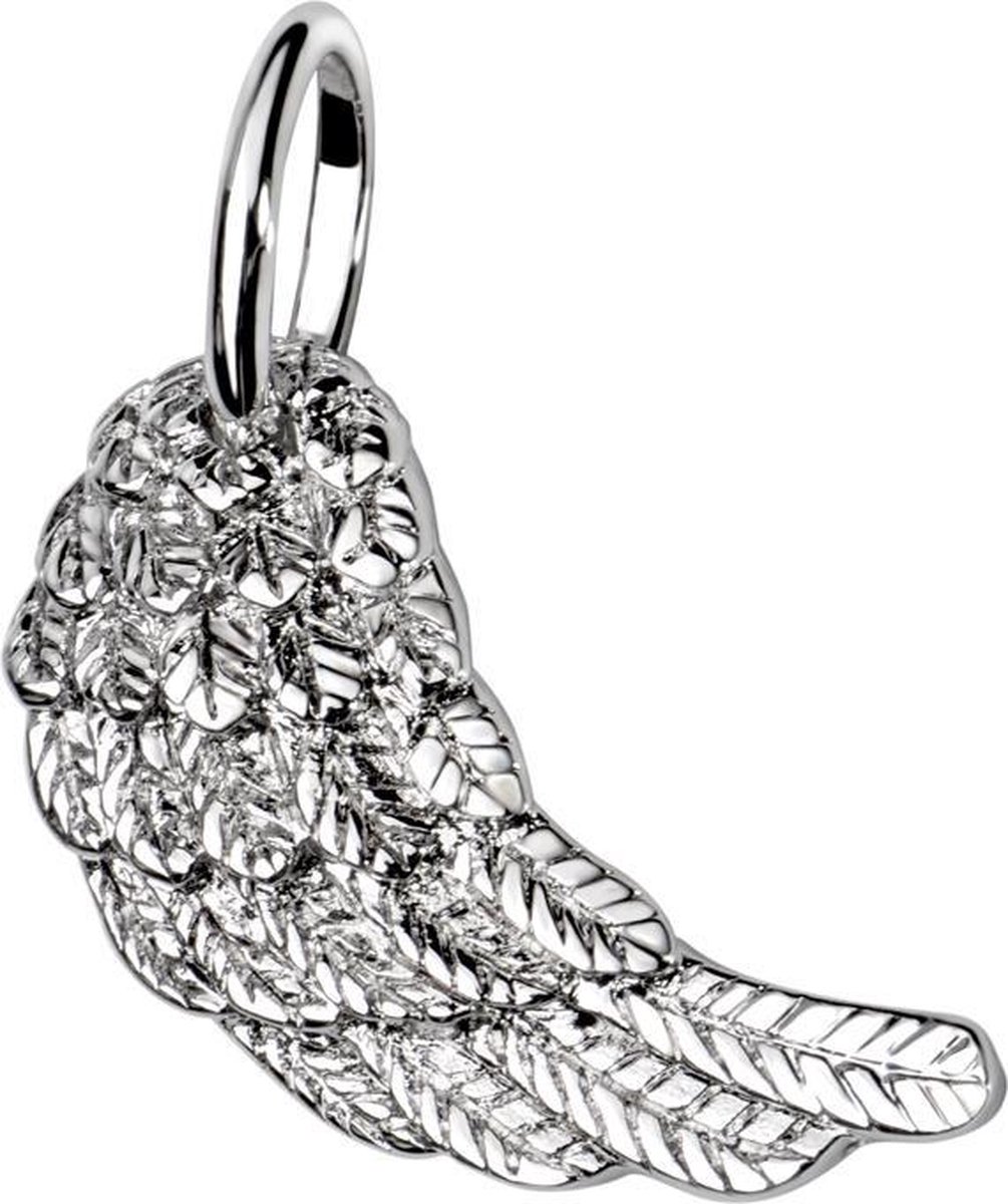 Quiges - Zilverkleurig Engel Vleugel Ketting Hanger - EPH118