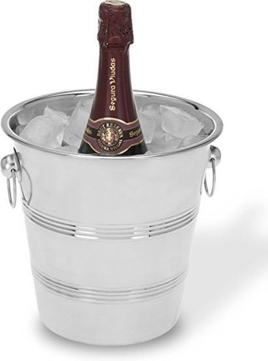 RVS Champagne Emmer - Wijnkoeler - Wijn Emmer Cooler- Wijnfles Koelemmer -  Ijsemmer -... | bol.com