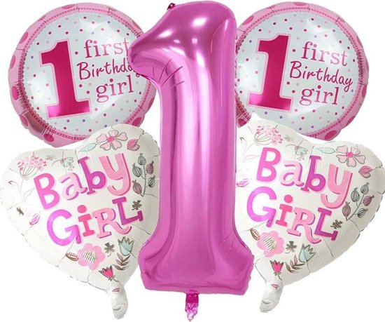 Ballonnen set First Birthday Girl