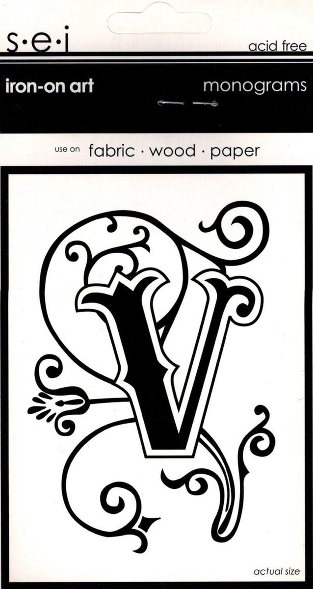 Strijksjabloon Monograms Letter V