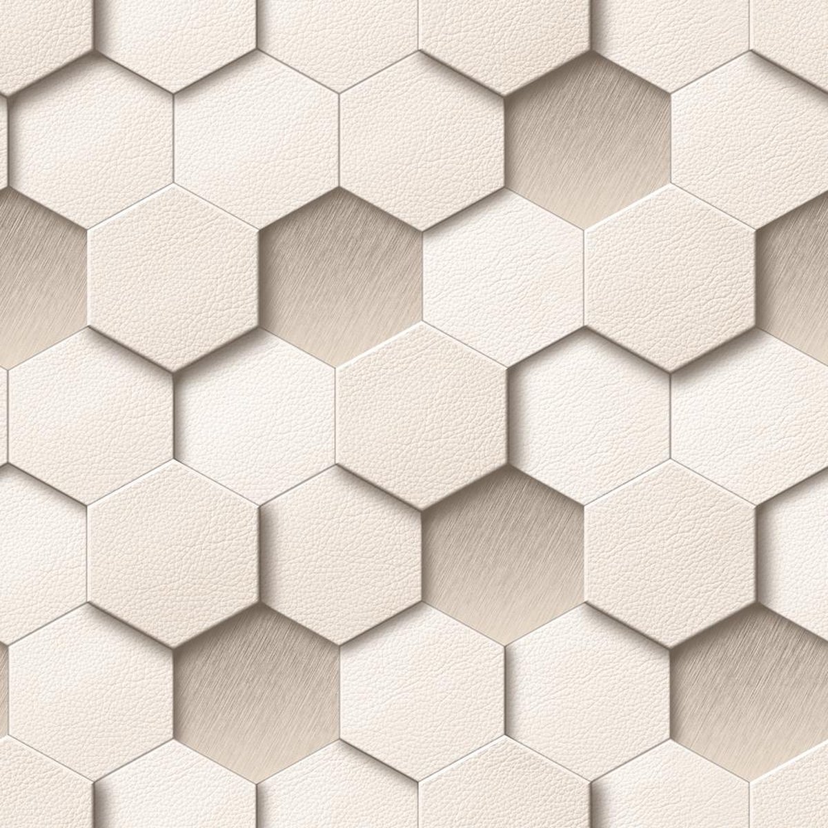 Dutch Wallcoverings vliesbehang zeshoek - creme