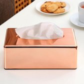 Rosé Gouden Kleurige  Tissuedoos - Tissue Houder Doos Box - RVS Look Tissuebox Overzetdoos