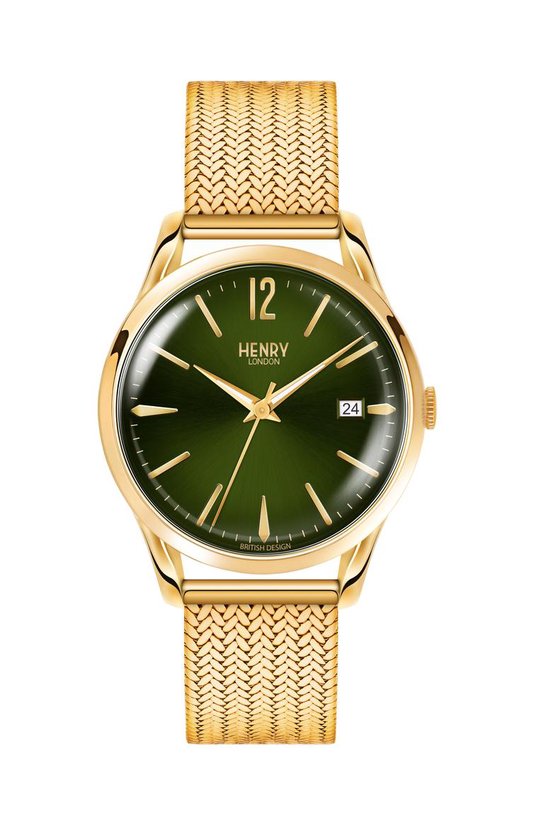 Henry London Unisex Horloge Chiswick HL39-M-0102 - rvs - goudkleurig - 39 mm