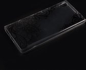 Shop4 - Sony Xperia XA1 Hoesje - Zachte Back Case Mandala Bloem Transparant