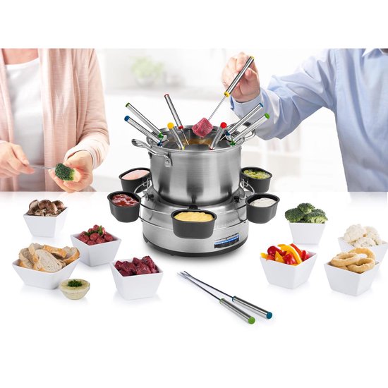 Princess Fonduepan 172680 - Elektrische Fondueset - 8 Personen - Olie, Kaas, Chocolade - Met Sausring - 1.2 Liter - RVS — afbeelding 5