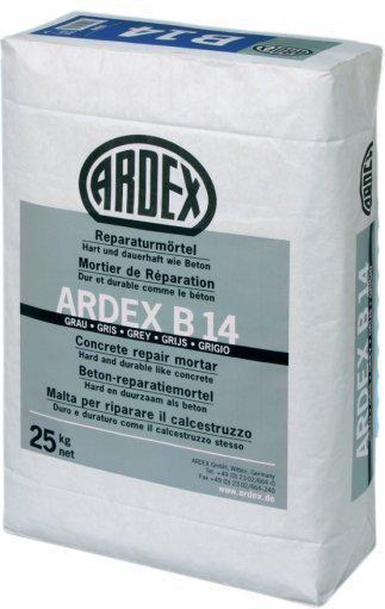 Ardex B14 Betonreparatiemortel grijs zak 25 kg