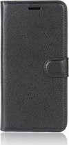 Shop4 - iPhone X Hoesje - Wallet Case Lychee Zwart