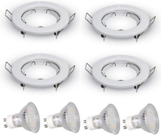 Bek Goedkeuring Insecten tellen LED inbouwspot - GU10 | Wit (set van 4 stuks) | bol.com
