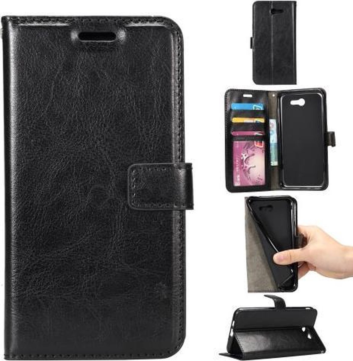 Samsung Galaxy J7 2017 portemonnee hoesje - zwart