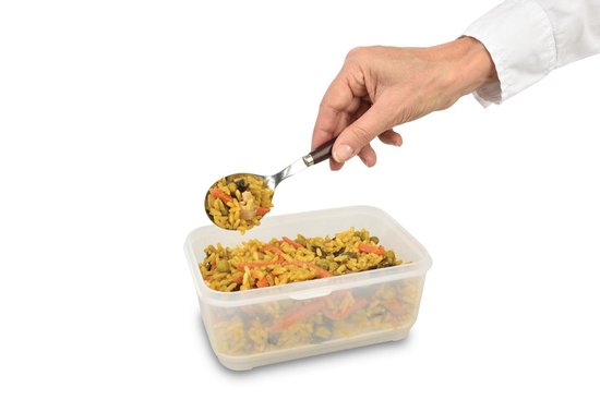 Solis Lunch boxes as a vacuum container for carrying, 2 x vacuum boxes: 600 ml each, rectangular vacuum container for vacuum packer with hose connection set