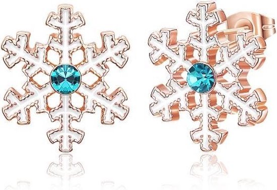 EVER FAITH Schneeflocke Ohrringe Weiß Zirkonia 925 Sterling Silber Brisur für Damen Winter Party