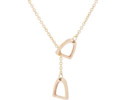 24/7 Jewelry Collection Hoefijzer Ketting - Paard - Lasso - Lariat - Goudkleurig