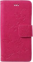 Book Case Hoesje Bloemen Sony Xperia XZ1 Compact - Roze