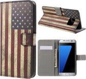 USA vlag agenda wallet hoesje Samsung Galaxy S7 Edge