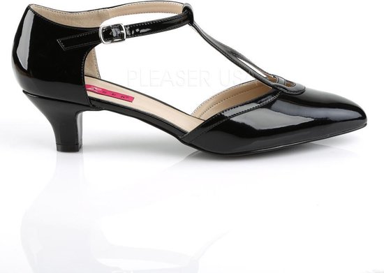 Fab-428 lak flapper pump met T-bandje en korte hak zwart - Vintage 20's -  (EU 41,5 \u003d | bol.com