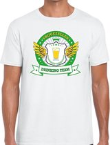 Wit vrijgezellenfeest drinking team t-shirt groen geel heren 2XL