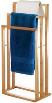 Porte-serviettes en bambou | Porte serviette | salle de bains | Porte-serviettes debout | 3 bras