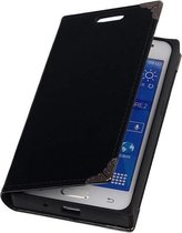 Samsung Galaxy Core 2 - Zwart TPU Map Bookstyle Cover - Book Case Wallet Cover Beschermhoes