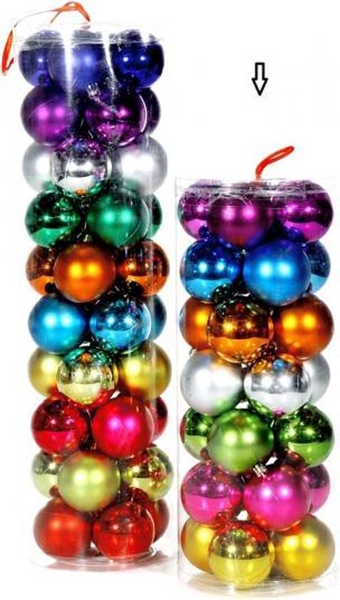 bezoeker wenselijk Wasserette Gekleurde kerstballen 6 cm 28 stuks | bol.com