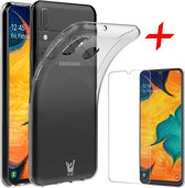 Samsung Galaxy A30 Hoesje + Screenprotector Case-Friendly - Transparant Siliconen TPU Soft Case - iCall