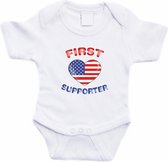 Wit First Amerika supporter rompertje baby - Babykleding 80