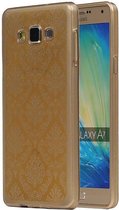 TPU Paleis 3D Back Cover for Galaxy C5 Goud