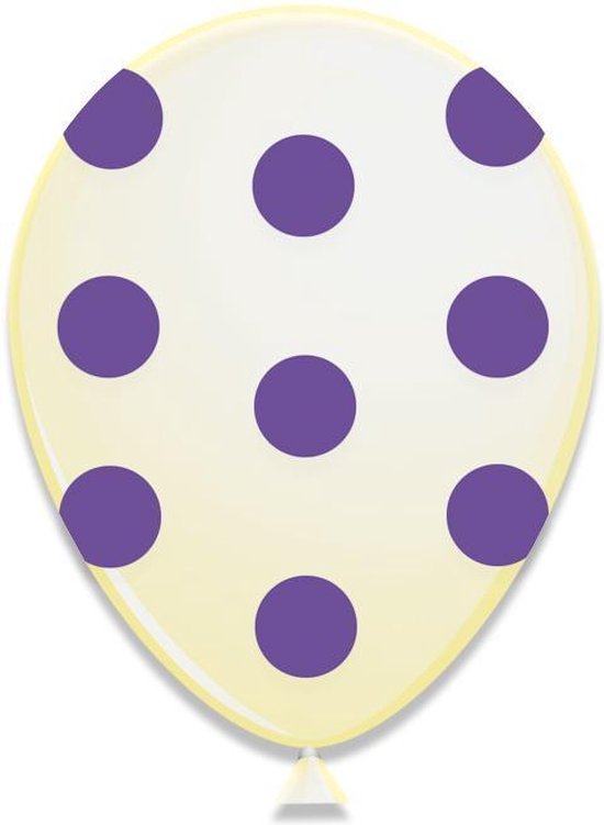 Ballonnen met stippen violet (A30cm 6st