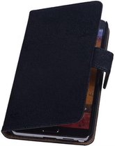Devil Bookstyle Wallet Case Hoesjes voor HTC One Max T6 Zwart