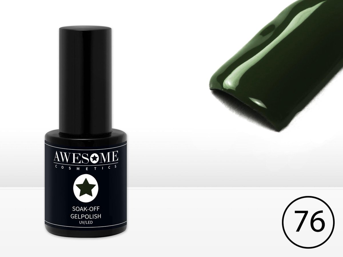 Goedkoopste Awesome 76 Donker Groen Gelpolish - Gellak - Gel nagellak - UV & LED