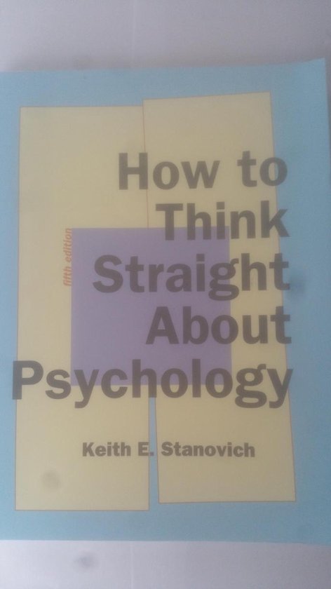How to Think Straight About Psychology - cover