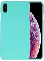 Bestcases Color Telefoonhoesje - Backcover Hoesje - Siliconen Case Back Cover voor iPhone Xs Max - Turquoise
