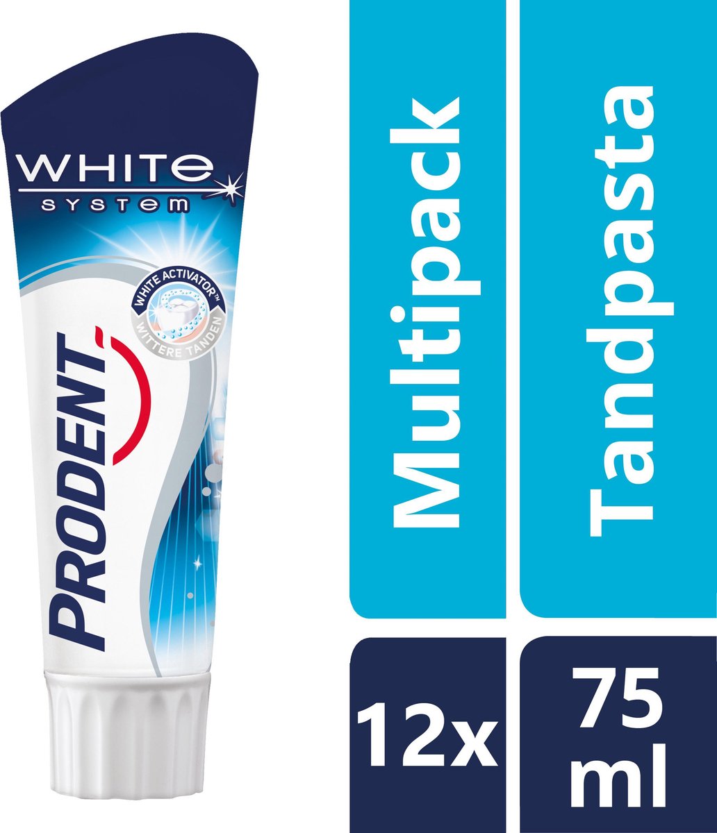 Prodent White System - 75 ml - Tandpasta - 12 stuks - Voordeelverpakking - Prodent