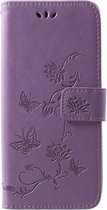 Huawei P30 Pro Hoesje - Bloemen Book Case - Paars