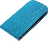 Blauw Ribbel flip case cover hoesje voor Samsung Galaxy Core I8260
