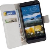 HC Wit HTC One M9 Book case Wallet case Telefoonhoesje