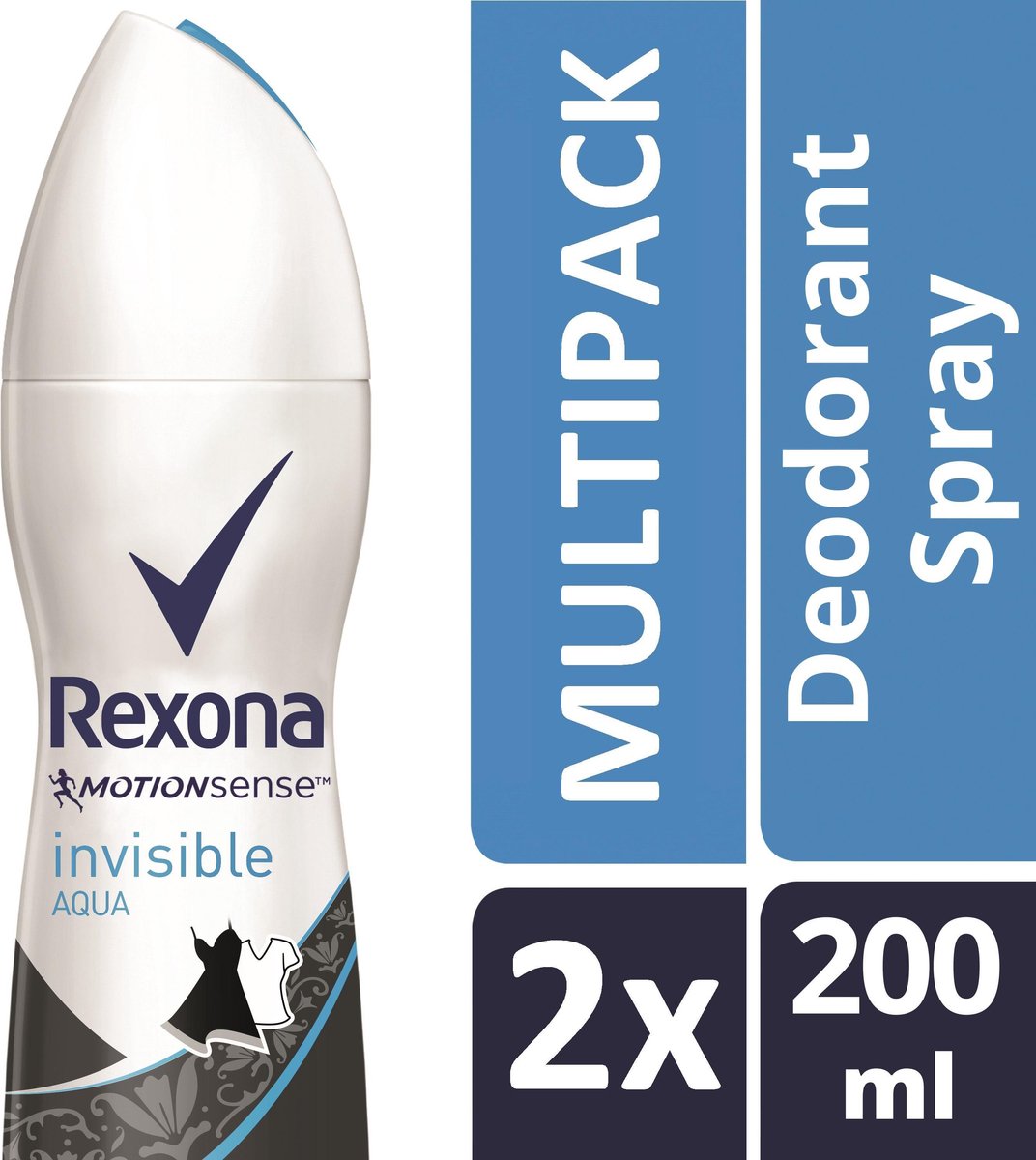 Rexona Invisible Aqua Deodorant - 2 x 200 ml - Voordeelverpakking - Rexona