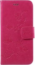 Bloemen Book Case - Samsung Galaxy J7 (2017) Hoesje - Roze