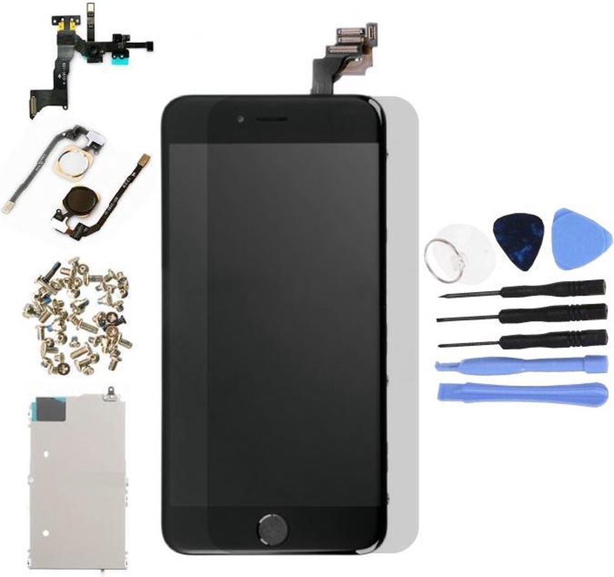 Nieuw - Voor Apple iPhone 6S Plus - AAA+ Voorgemonteerd LCD scherm Zwart & Tools + Screen Guard