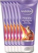 Andrélon Happy Highlights - 6 x 180 ml - 1-Minuut Haarmasker - Voordeelverpakking