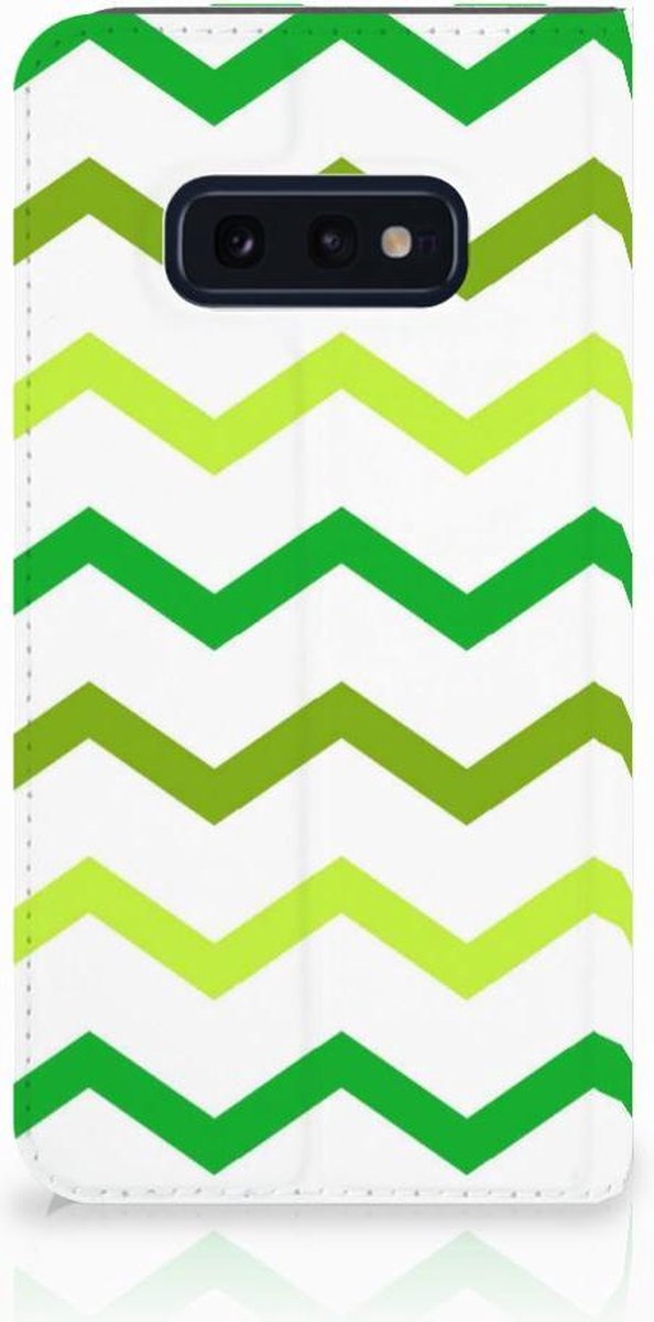 Samsung Galaxy S10e Hoesje met Magneet Zigzag Groen