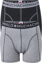 Muchachomalo Basiscollectie Heren Boxershorts - 2 pack - Grijs/Zwart - Maat S